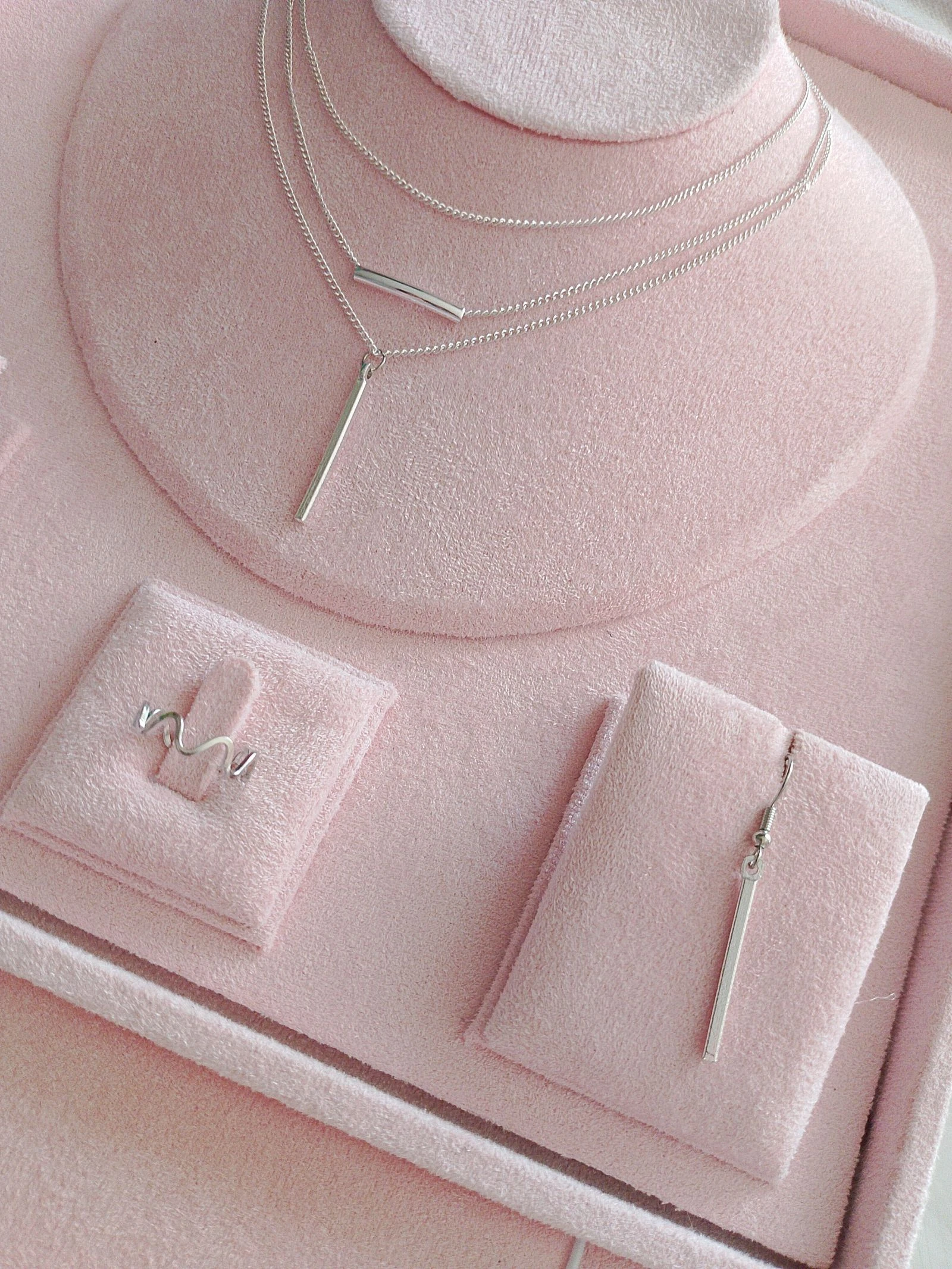 Parure collier triple argenté  – photo 2